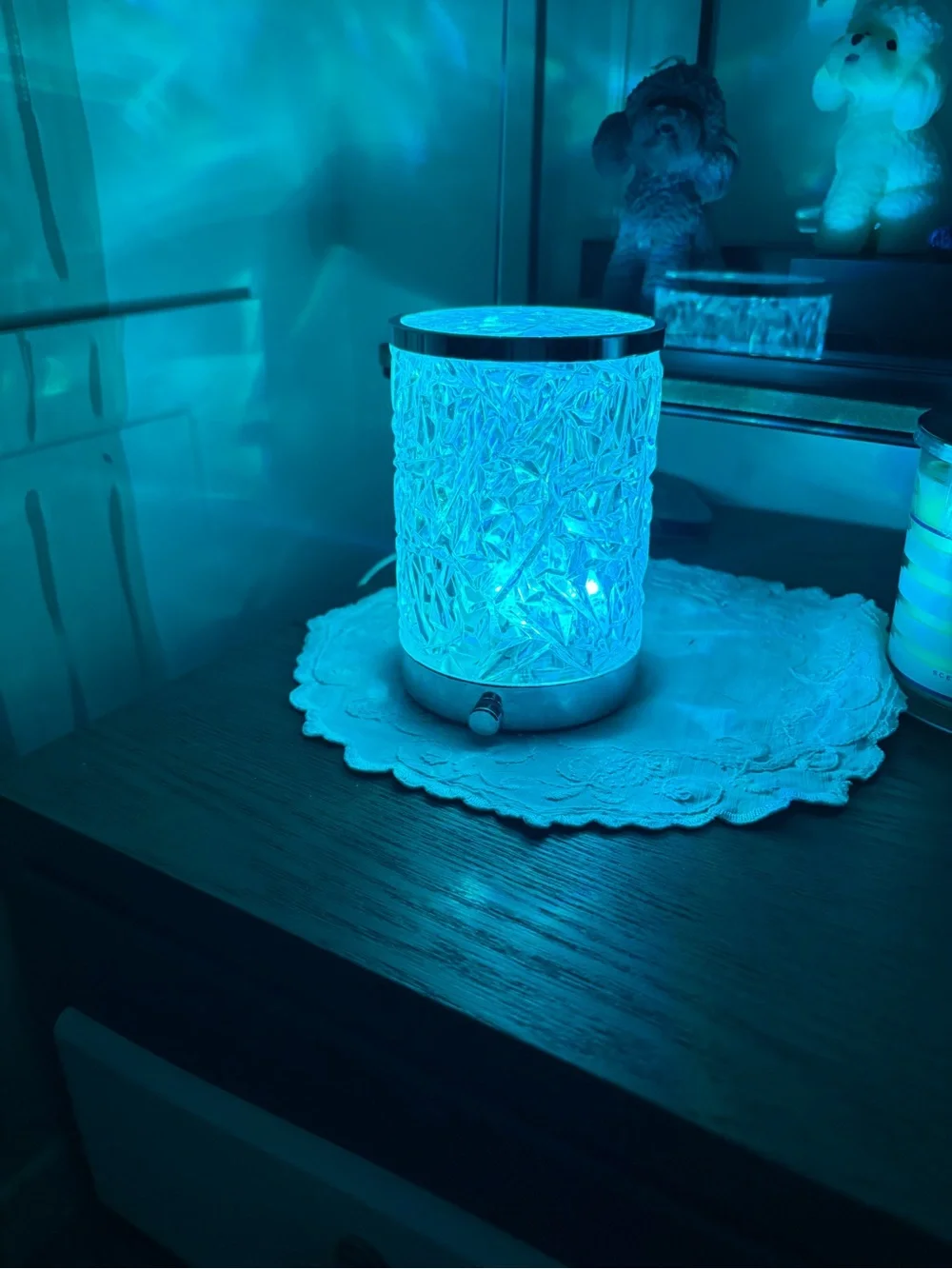 Textured Chrome Night Light- Clear